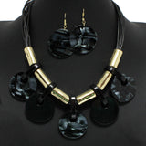97204, ROUND CELLULOID ACETATE ACCENT NECKLACE
