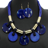 97204, ROUND CELLULOID ACETATE ACCENT NECKLACE