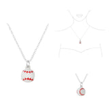 97206, 3D BASEBALL ENAMEL PENDANT NECKLACE