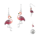 97207, 3D FLAMINGO ENAMEL EARRING