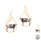 97211, "MOO" COW DANGLE EARRING