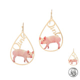 97211, "OINK" PIG DANGLE EARRING