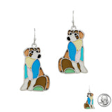 97215, DOG ABSTRACT GLASS DANGLE EARRING