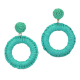 97217, RAFFIA ROUND DANGLE EARRING