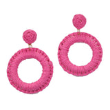 97217, RAFFIA ROUND DANGLE EARRING