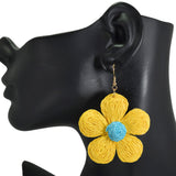 97218, RAFFIA FLOWER DANGLE EARRING