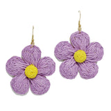 97218, RAFFIA FLOWER DANGLE EARRING