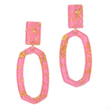 97220, GOLD FLAIR ACCENT GEOMETRIC ACRYLIC EARRING