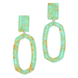 97220, GOLD FLAIR ACCENT GEOMETRIC ACRYLIC EARRING