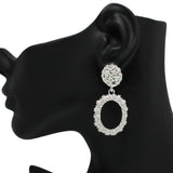 97222, OVAL SHAPE TEXTURED METAL EARRING