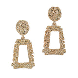 97223, GEOMETRIC SHAPE TEXTURED METAL EARRING