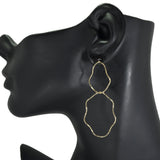 97224, GOLD DIPPED CUTOUT BRASS EARRING
