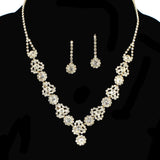 97740, ROUND PAVE RHINESTONE NECKLACE SET