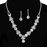 97740, ROUND PAVE RHINESTONE NECKLACE SET