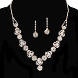 97740, ROUND PAVE RHINESTONE NECKLACE SET