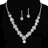 97740, ROUND PAVE RHINESTONE NECKLACE SET