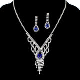 97742, CUBIC ZIRCONIA WITH PAVE RHINESTONE NECKLACE SET