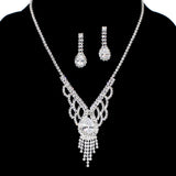 97742, CUBIC ZIRCONIA WITH PAVE RHINESTONE NECKLACE SET