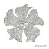 97746, BIG FLOWER RHINESTONE PIN BROOCH
