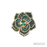 97749, FLOWER RHINESTONE PIN BROOCH