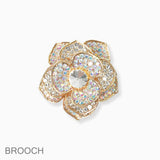 97749, FLOWER RHINESTONE PIN BROOCH
