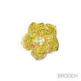 97749, FLOWER RHINESTONE PIN BROOCH