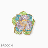 97749, FLOWER RHINESTONE PIN BROOCH
