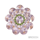 97750, BUBBLE FLOWER RHINESTONE PIN BROOCH