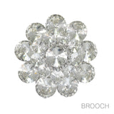 97750, BUBBLE FLOWER RHINESTONE PIN BROOCH