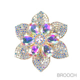 97752, FLOWER RHINESTONE PIN BROOCH