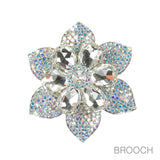97752, FLOWER RHINESTONE PIN BROOCH