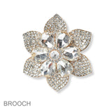 97752, FLOWER RHINESTONE PIN BROOCH
