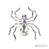 97754, SPIDER RHINESTONE PIN BROOCH