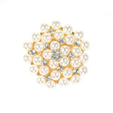 97757, PEARL WITH RHINESTONE PIN BROOCH