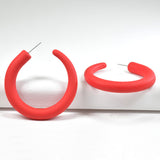 97765, MATTE FINISH ROUND HOOP EARRING