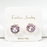97766, ROUND RHINESTONE STUD EARRING