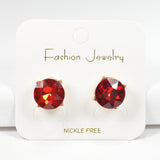 97766, ROUND RHINESTONE STUD EARRING