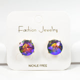 97766, ROUND RHINESTONE STUD EARRING