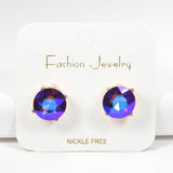 97766, ROUND RHINESTONE STUD EARRING
