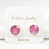 97766, ROUND RHINESTONE STUD EARRING