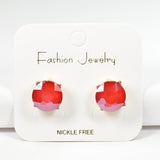 97766, ROUND RHINESTONE STUD EARRING