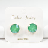 97766, ROUND RHINESTONE STUD EARRING