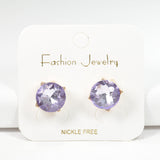 97766, ROUND RHINESTONE STUD EARRING