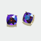 97767, ROUNDED SQUARE RHINESTONE STUD EARRING