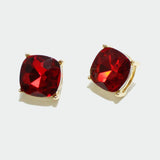 97767, ROUNDED SQUARE RHINESTONE STUD EARRING