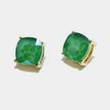 97767, ROUNDED SQUARE RHINESTONE STUD EARRING