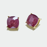 97767, ROUNDED SQUARE RHINESTONE STUD EARRING