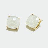 97767, ROUNDED SQUARE RHINESTONE STUD EARRING