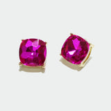 97767, ROUNDED SQUARE RHINESTONE STUD EARRING