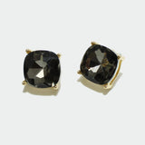 97767, ROUNDED SQUARE RHINESTONE STUD EARRING